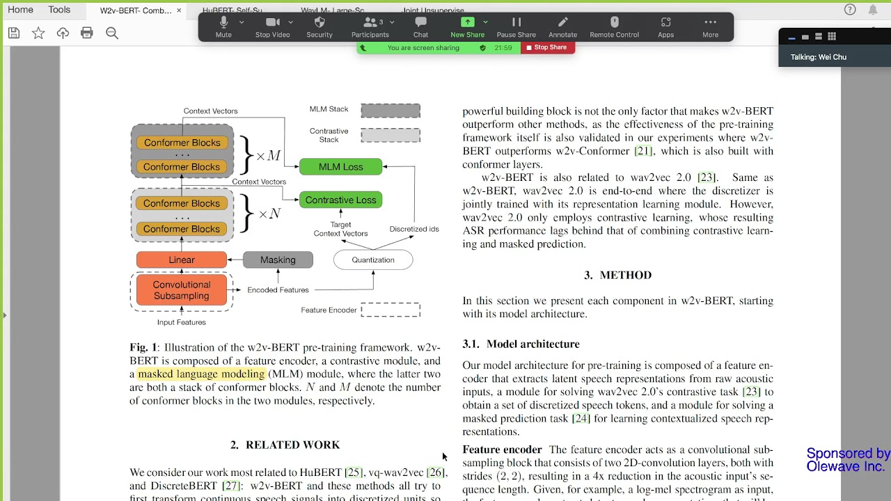 W2v-BERT: Combining Contrastive Learning and Masked Language Modeling for Self Supervise